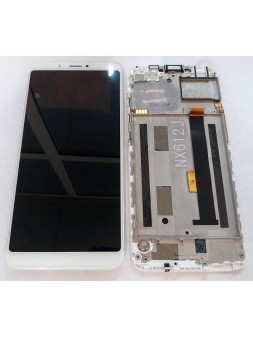 Pantalla lcd para ZTE Blade V18 mas tactil blanco mas marco blanco