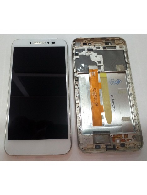 Pantalla lcd para Alcatel One Touch Shine Lite 5080X mas tactil blanco mas marco plata