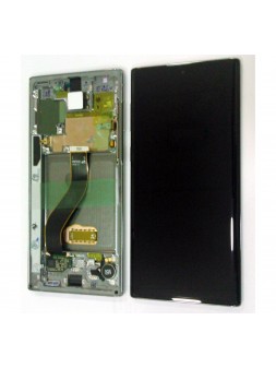Pantalla lcd premium para Samsung Galaxy Note 10 GH82-20818C SM-N970F mas táctil negro mas marco plata premium