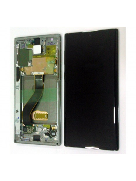 Pantalla lcd premium para Samsung Galaxy Note 10 GH82-20818C SM-N970F mas táctil negro mas marco plata premium