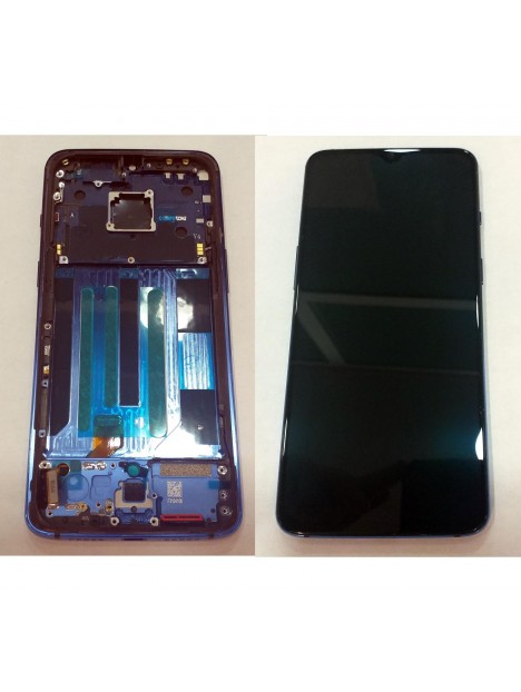 Oneplus 7 pantalla lcd + tactil negro + marco azul