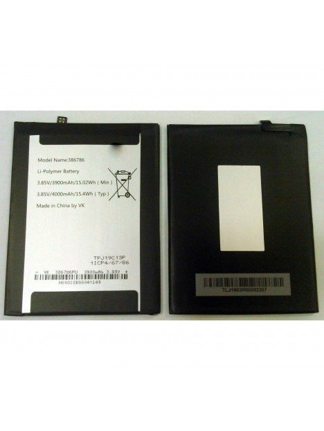 Batería premium TLPJ19C13P Wiko View 3 Pro W-P611 386786 3900 4000mAh