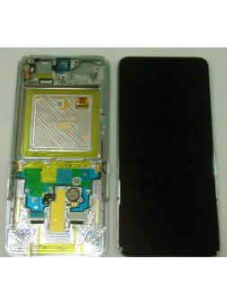 Samsung Galaxy A80 GH82-20348B A805F pantalla lcd + táctil negro + marco plata premium