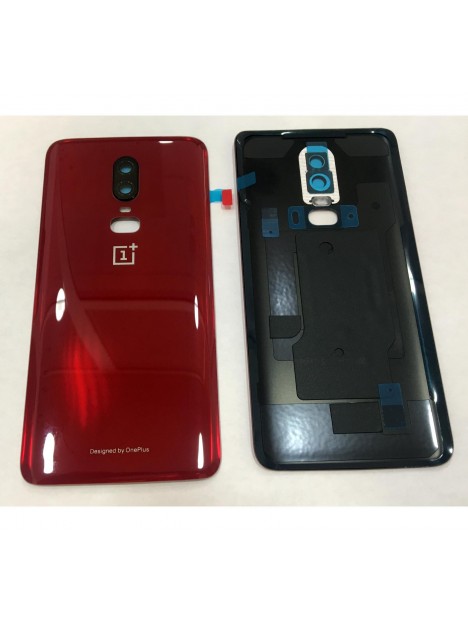 Oneplus 6 tapa trasera o tapa bateria + cubierta camara roja