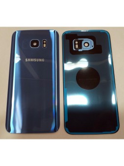 Samsung S7 Edge G935 tapa trasera o tapa bateria + cubierta camara azul