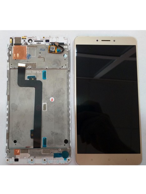 Xiaomi Mi Max 2 pantalla lcd + tactil dorado + marco blanco