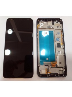 LG K40 X4 2019 pantalla lcd + tactil negro + marco gris