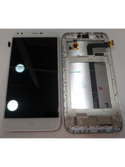 Doogee X30 pantalla lcd + tactil blanco + marco plata