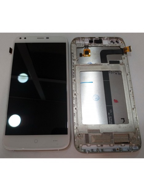 Doogee X30 pantalla lcd + tactil blanco + marco plata