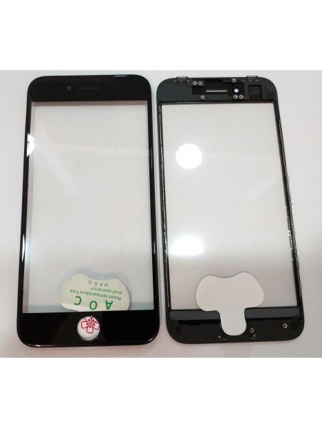 IPhone 8 A1863 A1905 A1906 cristal negro + marco negro + lamina oca