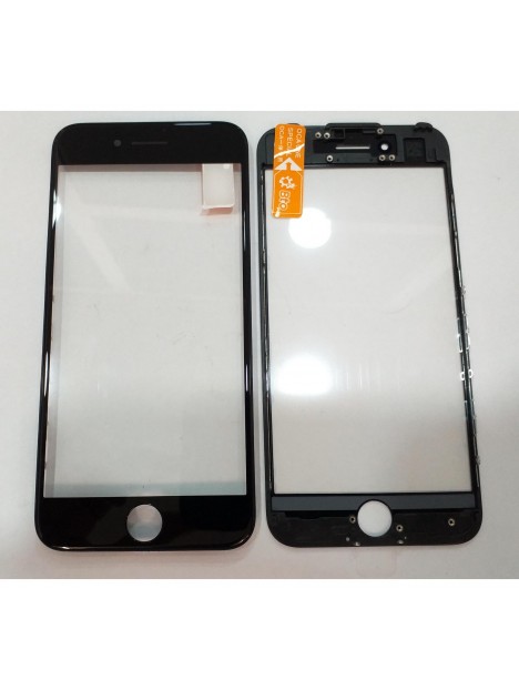 IPhone 7 A1660 A1778 A1779 A1780 cristal negro + marco negro + lamina oca