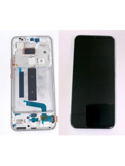 Pantalla LCD para Xiaomi Mi 10 Lite 5G mas tactil negro mas marco plata calidad premium