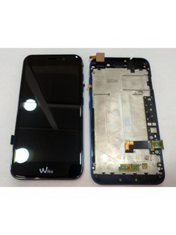 Wiko Wim Lite pantalla lcd + tactil negro + marco azul