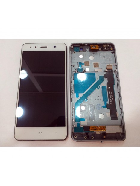 BQ Aquaris X5 5k1465  pantalla lcd + tactil blanco + marco gris oscuro