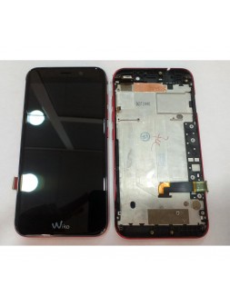 Wiko Wim Lite pantalla lcd + tactil negro + marco rojo