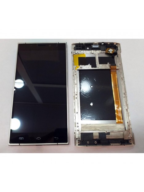 Doogee F5 pantalla lcd + tactil negro + marco dorado