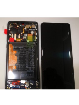 Huawei 02352PBT P30 Pro Pantalla LCD + táctil negro + Marco negro + batería + vibrador + flex volumen y power origi