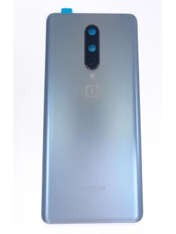 Tapa trasera o tapa bateria plata para oneplus 8 mas lente camara negra