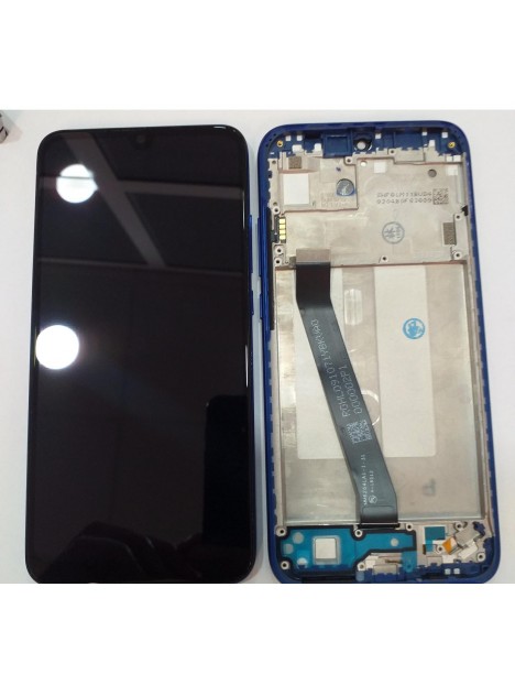 Xiaomi Redmi 7 pantalla lcd + tactil negro + marco azul oscuro premium redmi7 red rice 7 red rice7