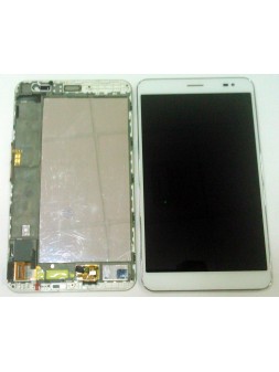 Pantalla lcd para Huawei Mediapad X1 7.0 7D-501L mas tactil blanco mas marco plata calidad premium