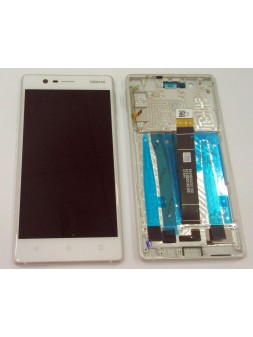 Pantalla lcd para Nokia 3 mas tactil blanco mas marco plata calidad premium TA-1020 TA-1028 TA-1032 TA-1038