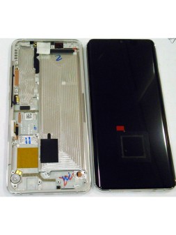Pantalla LCD para Xiaomi Mi Note 10 Lite mas tactil negro mas marco blanco Premium Service Pack