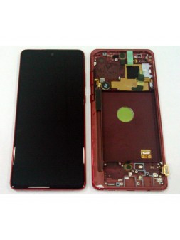 Pantalla lcd para Samsung Galaxy N770 NOTE 10 Lite GH82-22055C + táctil negro + marco Rojo premium Service Pack