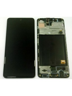 Pantalla lcd para Samsung Galaxy A51 A515F GH82-21669A + táctil negro + marco negro premium Service Pack