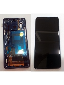 Pantalla lcd para LG Q9 mas tactil negro mas marco azul