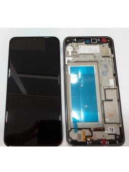 Pantalla lcd para LG K50 Q60 mas tactil negro mas marco plata